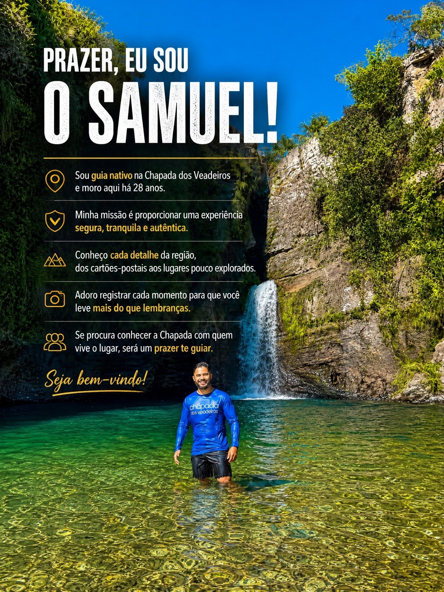 Apresentação do Guia Shamuel na Chapada dos Veadeiros